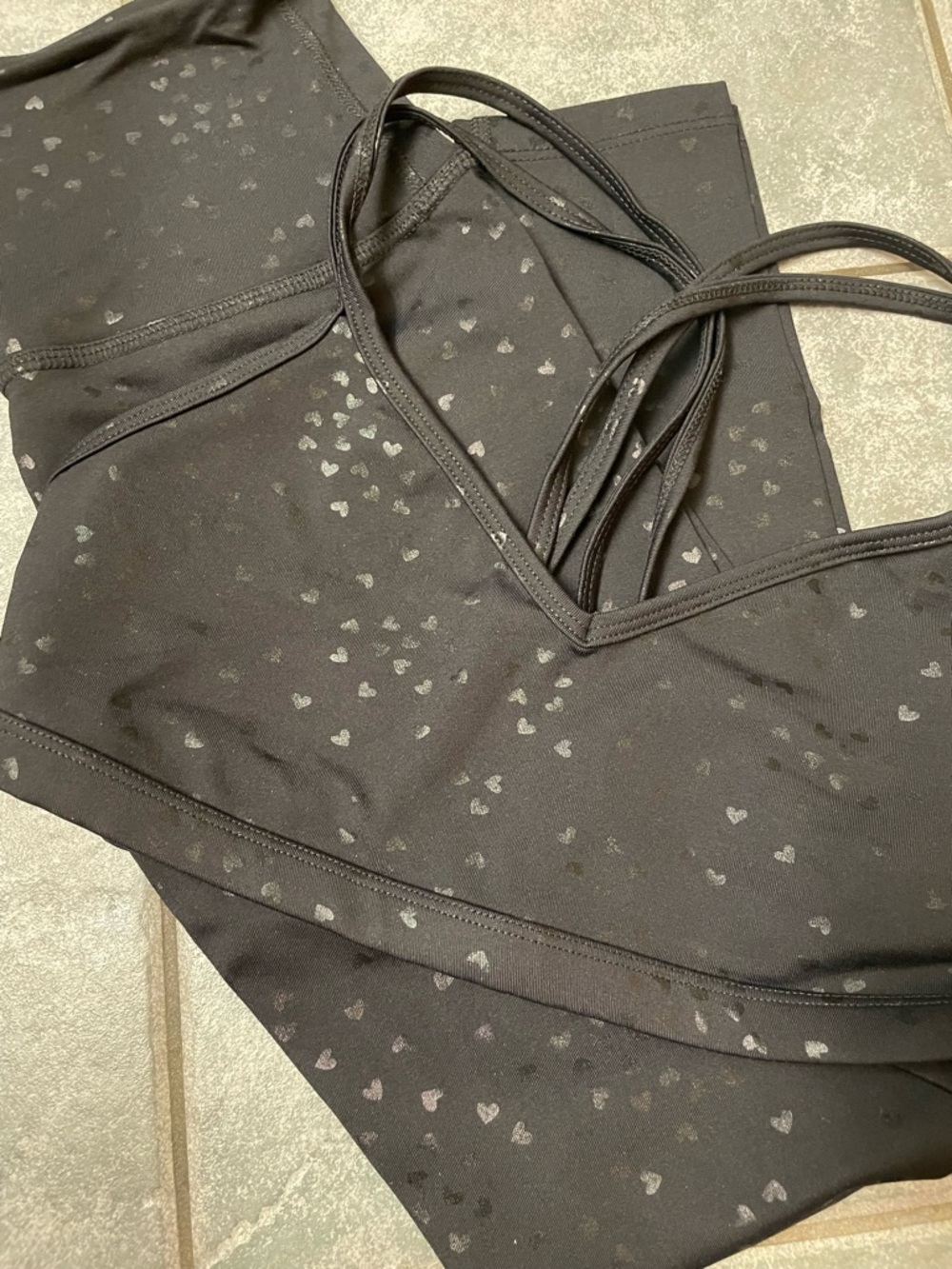 Beyond Yoga Black Hearts leggings set